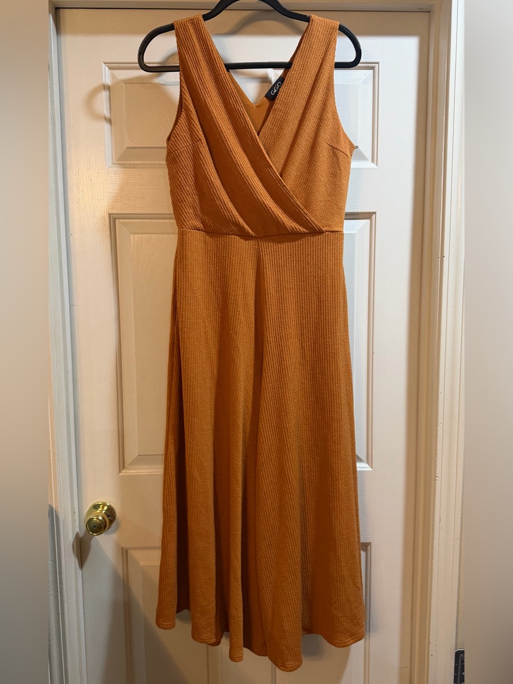 Gigio Gorgeous Rust Jumpsuit with Surplice Neckline Size L Matching Shrug